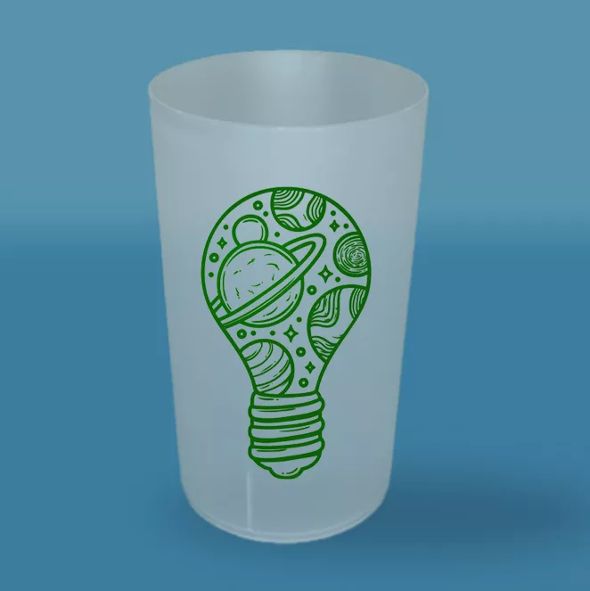 vaso 33 cl. un tinta, reciclable y reutilizable